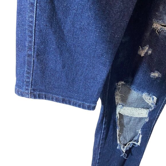 LEE Vintage Women Super Distressed High Waisted Mom Ripped Retro Y2K 80's Size M - Picture 8 of 12